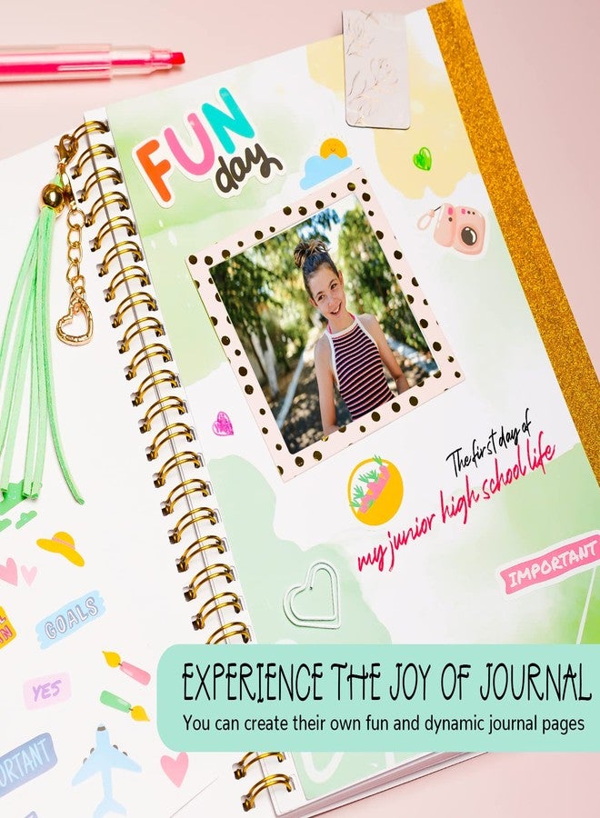 ABERLLS DIY Journal Kit for Girls - Gift for 8-14 Year Old Girl - Cool Birthday Gifts Ideas for Teens - Fun, Cute Art & Crafts Kits for Tween Teenage Kids- Scrapbook & Diary Supplies Toy Set - Image 4